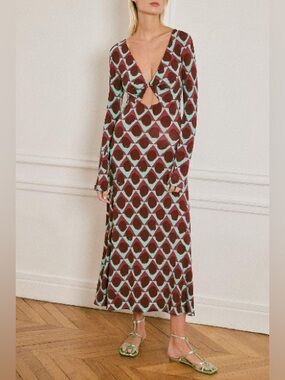 Johanna Ortiz Sixties Valiente Gaucha Reversible Midi Dress – Size 8